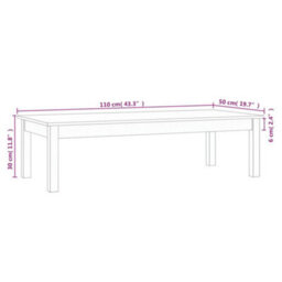 Berkfield Coffee Table White 110X50X30 Cm Solid Wood Pine - thumbnail 8