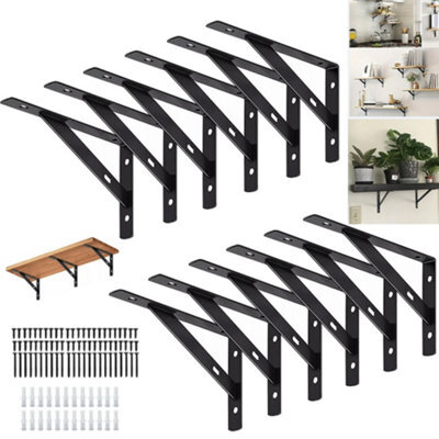 12Pcs Heavy Duty Stainless Steel L Shaped Wall Mounted Shelf Brackets Support Uk - image 1