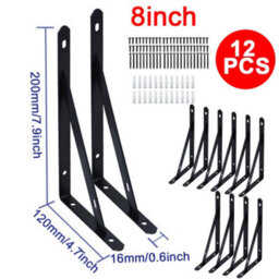 12Pcs Heavy Duty Stainless Steel L Shaped Wall Mounted Shelf Brackets Support Uk - thumbnail 2