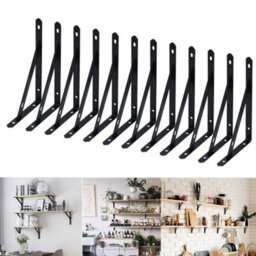 12Pcs Heavy Duty Stainless Steel L Shaped Wall Mounted Shelf Brackets Support Uk - thumbnail 7