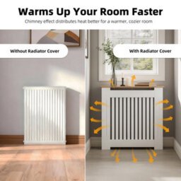 Fativo Vertical Radiator Cover Grill Shelf Cabinet Mdf Wood Modern Traditional Furniture (H 830 X W 780 X D 200 mm) - thumbnail 4