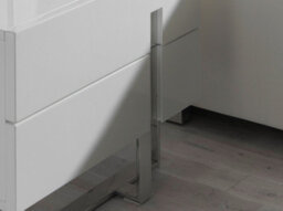 Angel Cerda Stylish White Wood Bedside Table With Chrome Legs - thumbnail 4