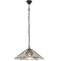 Tiffany Glass Hanging Ceiling Pendant Light Bronze Chain Deco Lamp Shade I00077