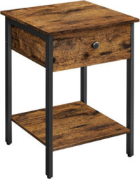 LEDREM Nightstand, Bedside Table, Side Table With Drawer And Shelf, End Table, Bedroom, Living Room, Easy Assembly, Steel Frame - thumbnail 9
