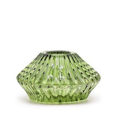 Serenityy Flower Flip Dinner Candle And Tealight Holder - Garden Jade - Glass, Brushed Gloss Finish - image 1