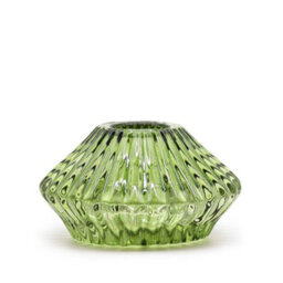 Serenityy Flower Flip Dinner Candle And Tealight Holder - Garden Jade - Glass, Brushed Gloss Finish