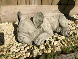 Burgess French Bulldog Stone Statue Outdoor Garden Ornament Puppy Dog British Made Sculpture - thumbnail 1