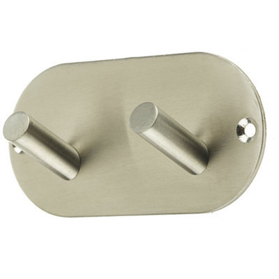 Loops Satin Stainless Steel Double Robe Hook - 90X45mm Elegant Design - Wall Mounted Clothing Hook - image 1