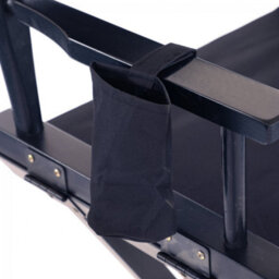 Oypla Professional Black Wooden Folding Director Makeup Chair With 2 Storage Pouches - thumbnail 5