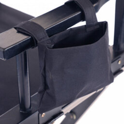 Oypla Professional Black Wooden Folding Director Makeup Chair With 2 Storage Pouches - thumbnail 3