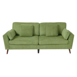 Darphe 2-Seater Green Chenille Upholstered Sofa With Pillows, 220Cm W X 81Cm D X 91Cm H - thumbnail 1