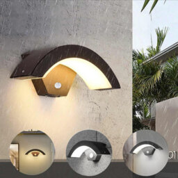 Living And Home Waterproof Outdoor Led Wall Light Curved Shaped Garden Lamp With Pir Motion Sensor - thumbnail 5