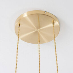 Valuelights Cassia Gold Hanging Triple Ceiling Pendant Light Fitting With Multi Coloured Frill Flower Glass Lampshades - thumbnail 9