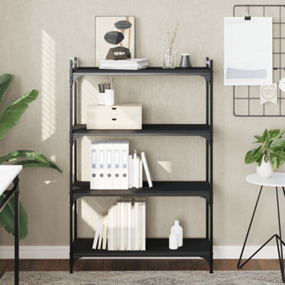 Berkfield Bookcase 4-Tier Black 80X30X120 Cm Engineered Wood - image 1