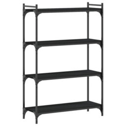 Berkfield Bookcase 4-Tier Black 80X30X120 Cm Engineered Wood - thumbnail 2
