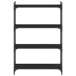 Berkfield Bookcase 4-Tier Black 80X30X120 Cm Engineered Wood - thumbnail 4