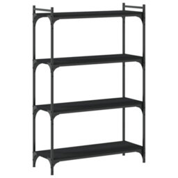 Berkfield Bookcase 4-Tier Black 80X30X120 Cm Engineered Wood - thumbnail 6