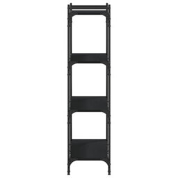 Berkfield Bookcase 4-Tier Black 80X30X120 Cm Engineered Wood - thumbnail 5