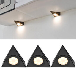 National Lighting Colour Changing (Cct) 2.5 W Led Under Cabinet Light - Triangle Design Kitchen / In A 200 Lm Matt Black 3000 K