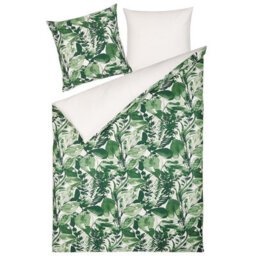 Beliani Duvet Cover Set Greenwood Sateen Cotton 135 X 200 Cm Green - thumbnail 4