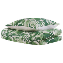 Beliani Duvet Cover Set Greenwood Sateen Cotton 135 X 200 Cm Green - thumbnail 5