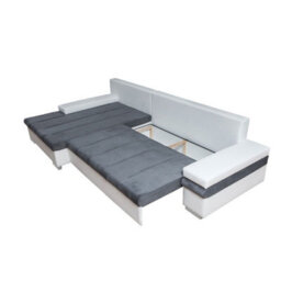 Bangkok Corner Sofa Bed Has Storage And Sleep Function Metal Legs Wooden Frame Foam Filling Blue Right - thumbnail 4