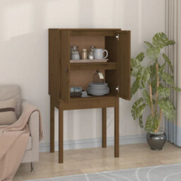 Berkfield Highboard Honey Brown 60X40X120 Cm Solid Wood Pine - thumbnail 1