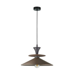 Luminosa Lighting Luminosa Della Dome Pendant Ceiling Light Brown, Black 1X E27 - thumbnail 1