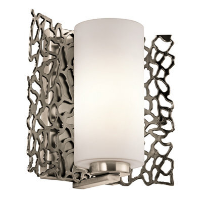 Luminosa Lighting Elstead Silver Coral 1 Light Wall Light Silver, E27 - image 1