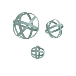Melody Maison Set Of 3 Antique Sage Green Decorative Garden Spheres - thumbnail 6