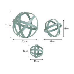 Melody Maison Set Of 3 Antique Sage Green Decorative Garden Spheres - thumbnail 7