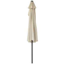 Charles Bentley 2.7M Beige Metal Garden Balcony Umbrella With Crank Function Beige - thumbnail 4