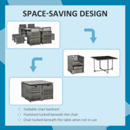 Wyld Haus Vidiva Viha Faux Rattan 8-Seater Outdoor Wicker Dining And Seating Set - Mixed Grey - thumbnail 6