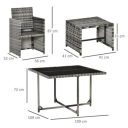 Wyld Haus Vidiva Viha Faux Rattan 8-Seater Outdoor Wicker Dining And Seating Set - Mixed Grey - thumbnail 3