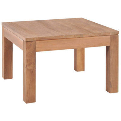 Berkfield Coffee Table Solid Teak Wood With Natural Finish 60X60X40 Cm - image 1