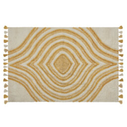 Beliani Rug Bingol Yellow 140 X 200 Cm Cotton