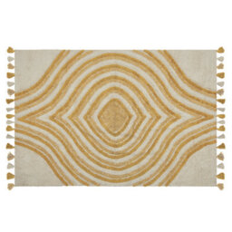 Beliani Rug Bingol Yellow 140 X 200 Cm Cotton - thumbnail 4