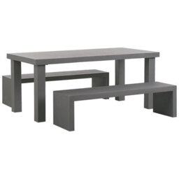 Beliani Garden Dining Set With Benches 4 Seater Taranto Concrete Grey - thumbnail 1