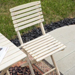 Abrihome Acacia Wood Folding Bistro Set, 2 Chairs & Square Table, Space-Saving, Weather-Resistant, Ideal For Garden & Balcony - thumbnail 4