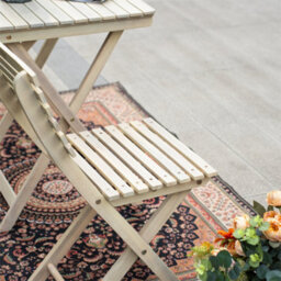 Abrihome Acacia Wood Folding Bistro Set, 2 Chairs & Square Table, Space-Saving, Weather-Resistant, Ideal For Garden & Balcony - thumbnail 5