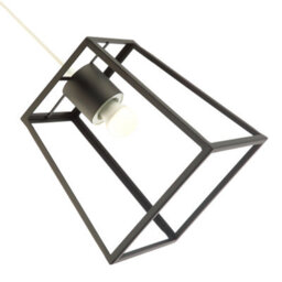 Happy Homewares Industrial Lantern Pendant Light Shade In Matte Black With Square Top And Bottom - thumbnail 5
