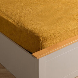 Ohs Teddy Fleece Fitted Bed Sheet Soft Thermal, Yellow - Double - thumbnail 2