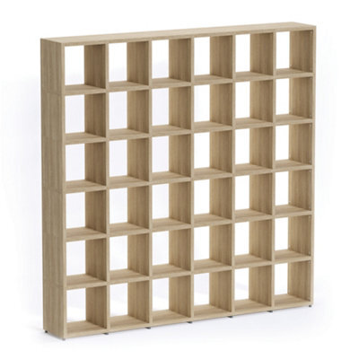 RB UK Boon 36 Cube Shelving Unit Eco-Friendly Bookcase Freestanding Heavy Duty Oak, Made In Austria (H)2180mm (W)2160mm (D)330mm