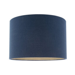 Happy Homewares Navy Midnight Blue Lamp Shade In Linen Fabric With Gold Resin Inner
