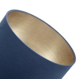 Happy Homewares Navy Midnight Blue Lamp Shade In Linen Fabric With Gold Resin Inner - thumbnail 3