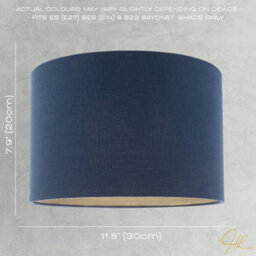 Happy Homewares Navy Midnight Blue Lamp Shade In Linen Fabric With Gold Resin Inner - thumbnail 6