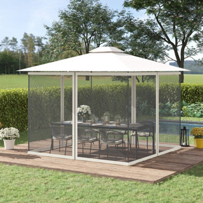 Outsunny 302 X 207Cm Universal Replacement Gazebo Mesh Netting Screen Walls - image 1