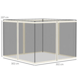 Outsunny 302 X 207Cm Universal Replacement Gazebo Mesh Netting Screen Walls - thumbnail 3