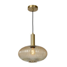 Lucide Maloto 30 Glass Ceiling Pendant Light Amber - thumbnail 1