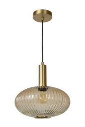 Lucide Maloto 30 Glass Ceiling Pendant Light Amber - thumbnail 3